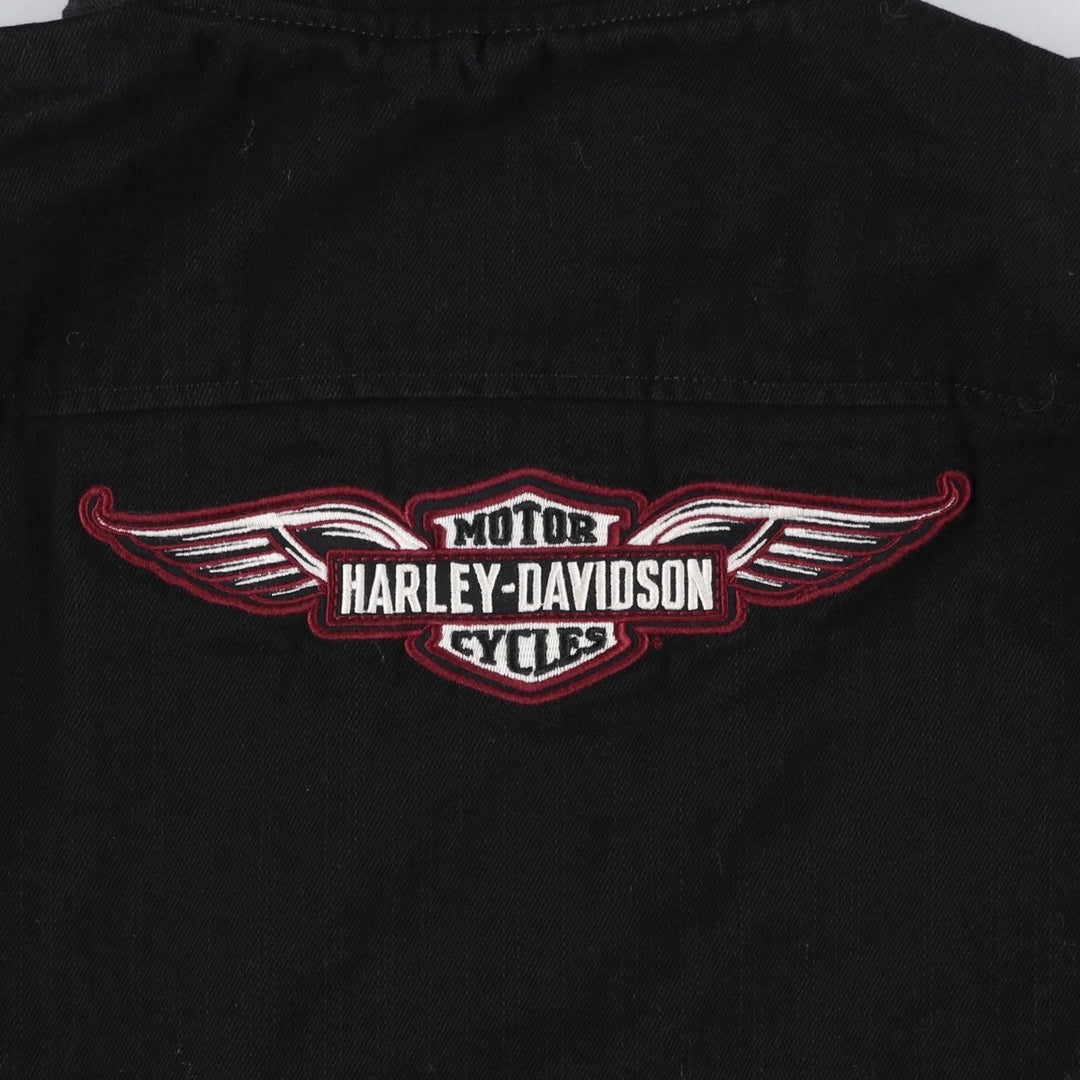 Harley-Davidson Denim Hoodie, Women's, Size L cotton black type Vintage Second Hand