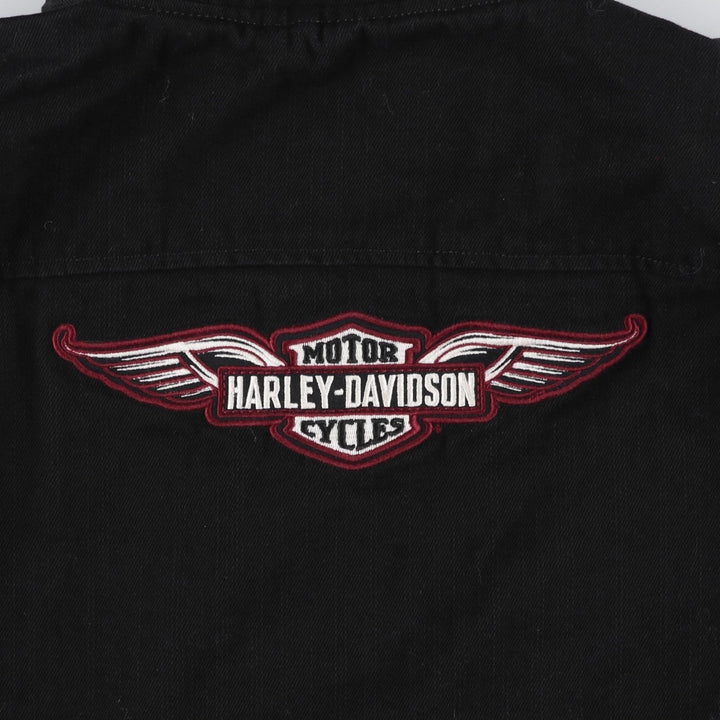 Harley-Davidson Denim Hoodie, Women's, Size L cotton black type Vintage Second Hand