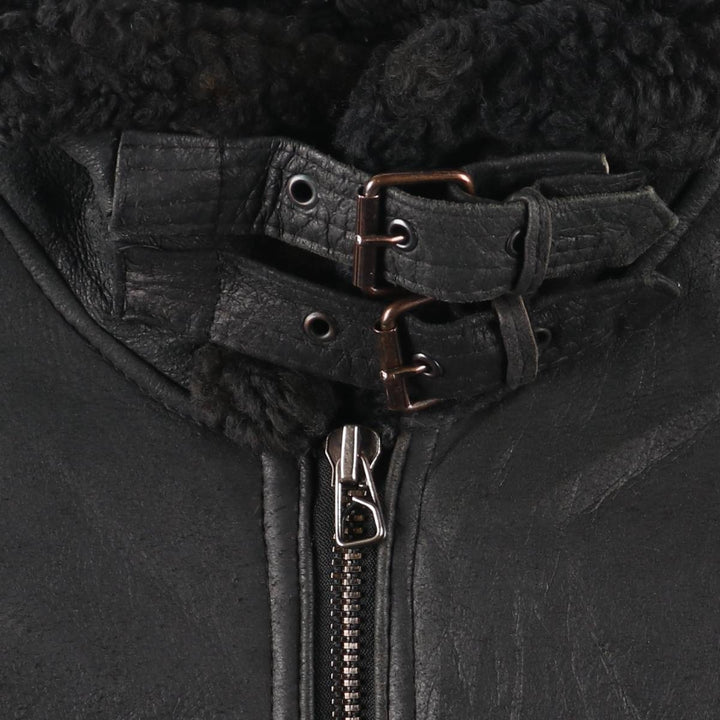 Vintage B-3 Leather Flight Jacket, Men's Size Small unclear black type Vintage Second Hand