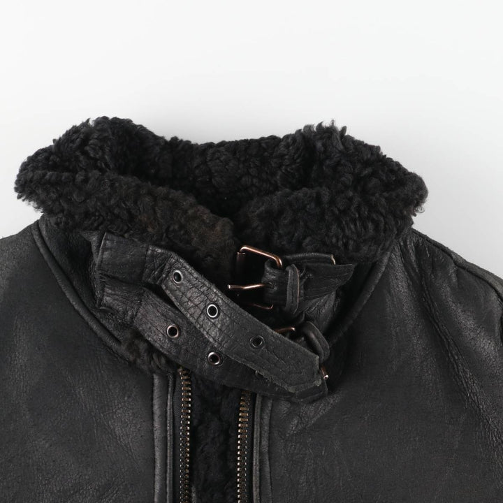 Vintage B-3 Leather Flight Jacket, Men's Size Small unclear black type Vintage Second Hand