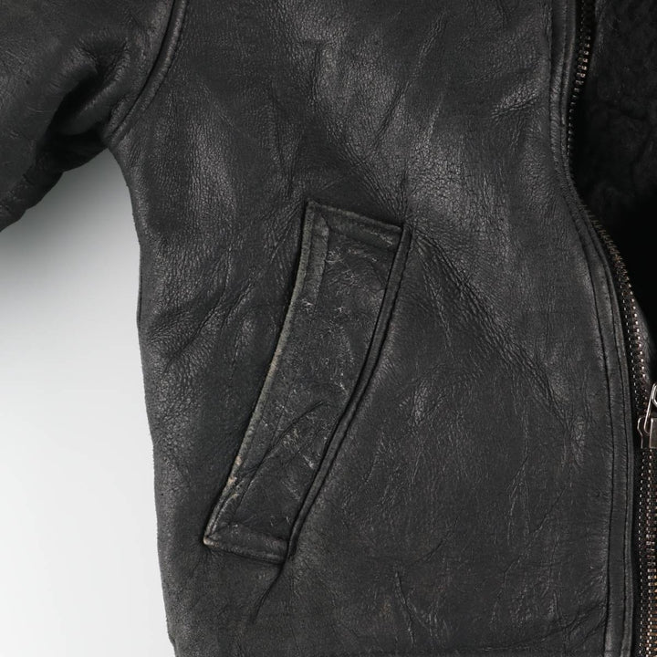 Vintage B-3 Leather Flight Jacket, Men's Size Small unclear black type Vintage Second Hand