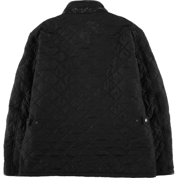 2000'S Barbour POWELL QUILT 3-Warrant Quilted Puffer Jacket, Men's XXL equivalent. polyester black type Vintage Second Hand