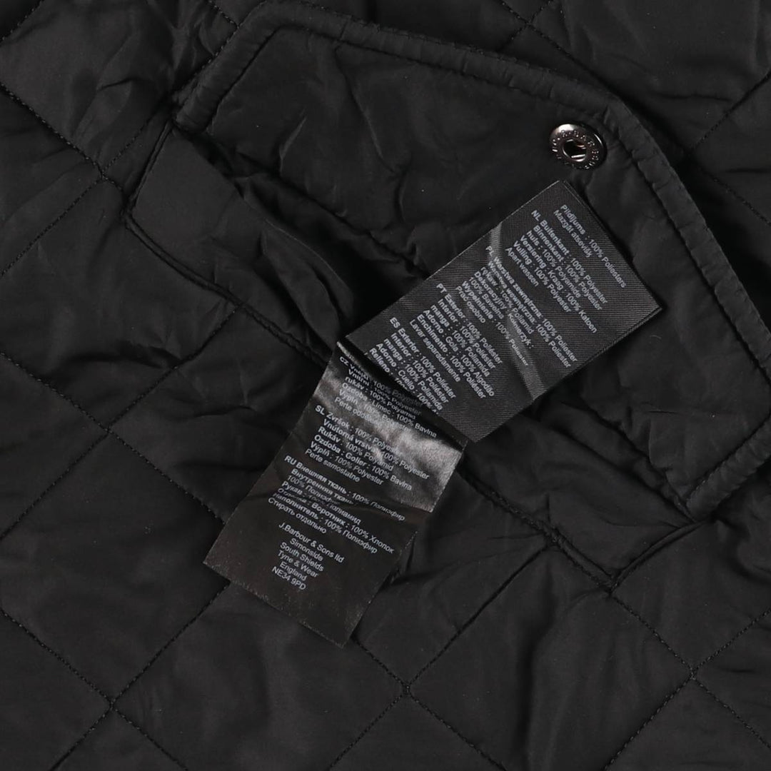 2000'S Barbour POWELL QUILT 3-Warrant Quilted Puffer Jacket, Men's XXL equivalent. polyester black type Vintage Second Hand