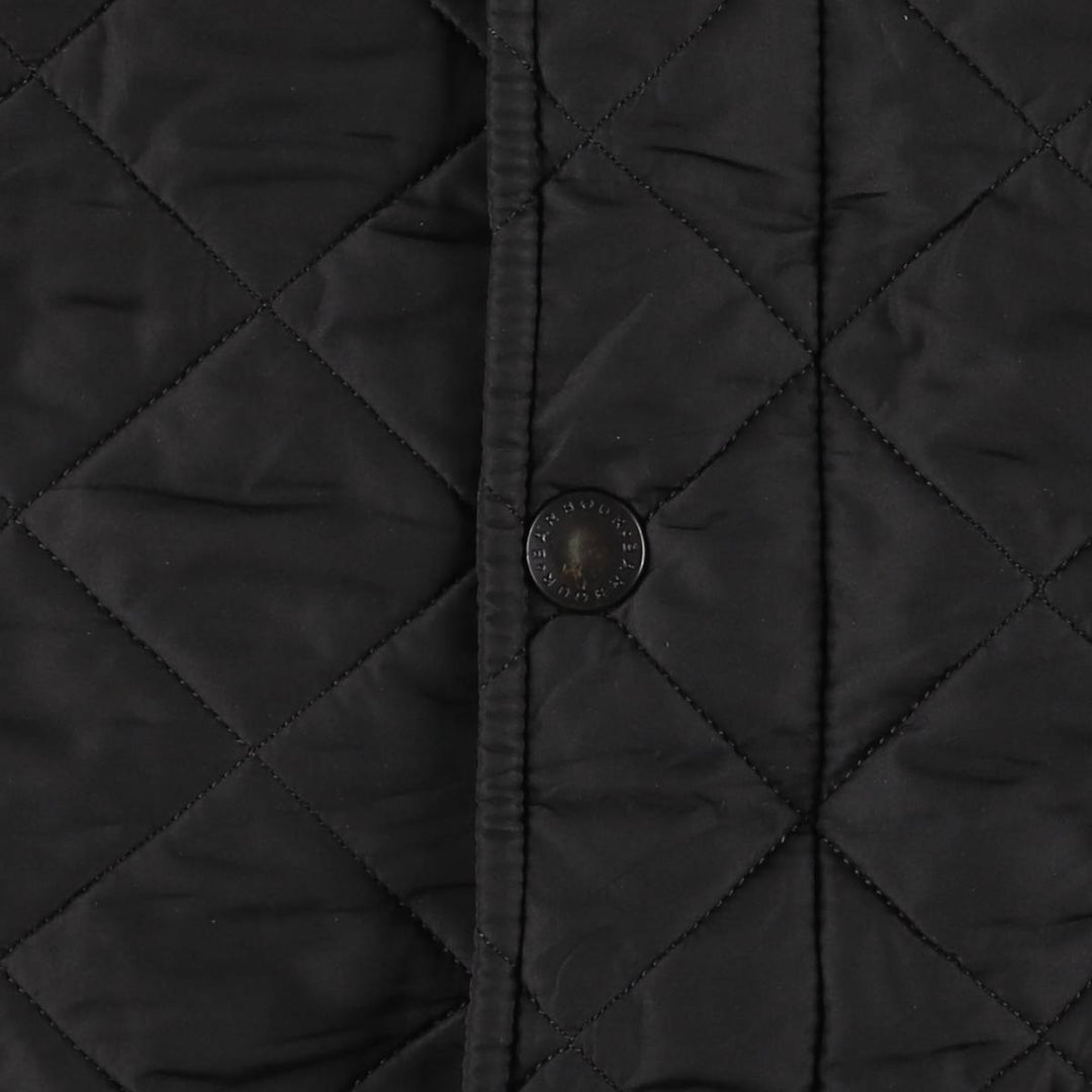 2000'S Barbour POWELL QUILT 3-Warrant Quilted Puffer Jacket, Men's XXL equivalent. polyester black type Vintage Second Hand