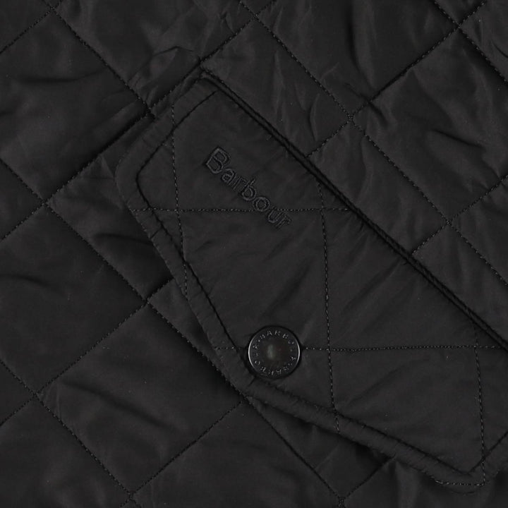 2000'S Barbour POWELL QUILT 3-Warrant Quilted Puffer Jacket, Men's XXL equivalent. polyester black type Vintage Second Hand