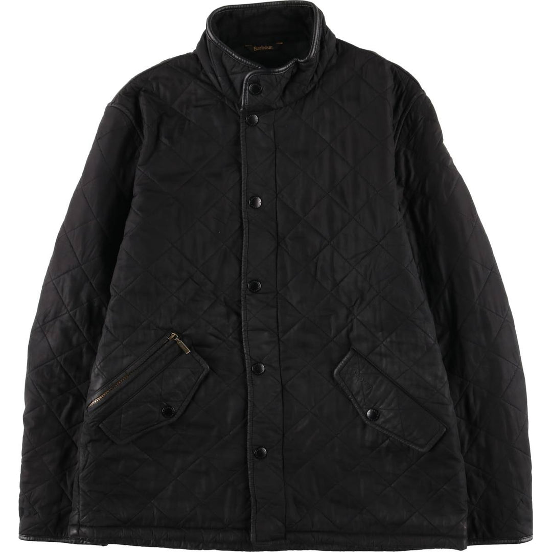 2000'S Barbour POWELL QUILT 3-Warrant Quilted Puffer Jacket, Men's Size L polyester black type Vintage Second Hand