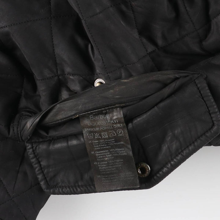 2000'S Barbour POWELL QUILT 3-Warrant Quilted Puffer Jacket, Men's Size L polyester black type Vintage Second Hand