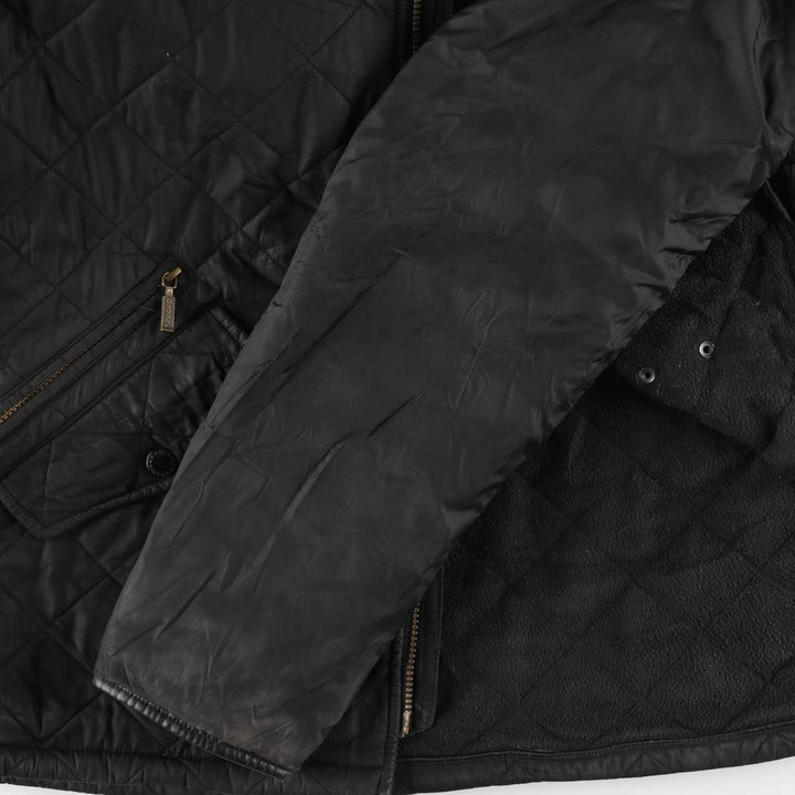 2000'S Barbour POWELL QUILT 3-Warrant Quilted Puffer Jacket, Men's Size L polyester black type Vintage Second Hand