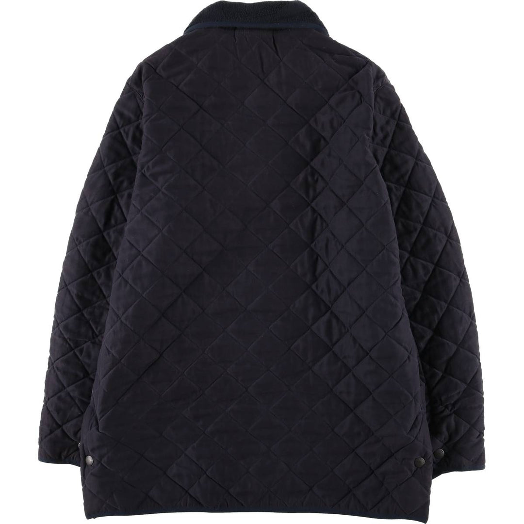 2000'S Barbour Microfibre Polarquilt Long 3-Warrant Quilted Puffer Jacket, Men's Size XL (approx.) polyester navy blue type Vintage Second Hand