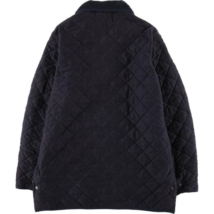 2000'S Barbour Microfibre Polarquilt Long 3-Warrant Quilted Puffer Jacket, Men's Size XL (approx.) polyester navy blue type Vintage Second Hand