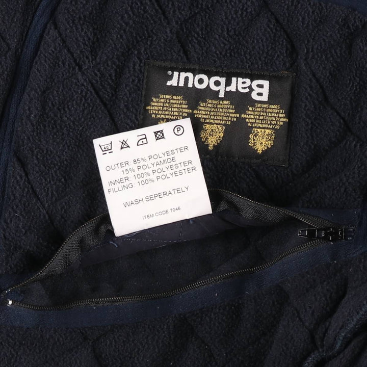 2000'S Barbour Microfibre Polarquilt Long 3-Warrant Quilted Puffer Jacket, Men's Size XL (approx.) polyester navy blue type Vintage Second Hand