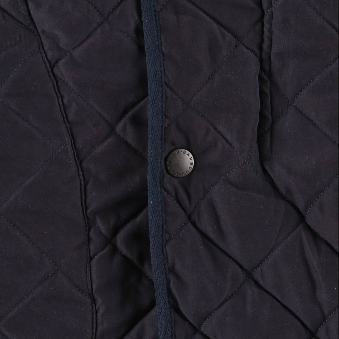 2000'S Barbour Microfibre Polarquilt Long 3-Warrant Quilted Puffer Jacket, Men's Size XL (approx.) polyester navy blue type Vintage Second Hand