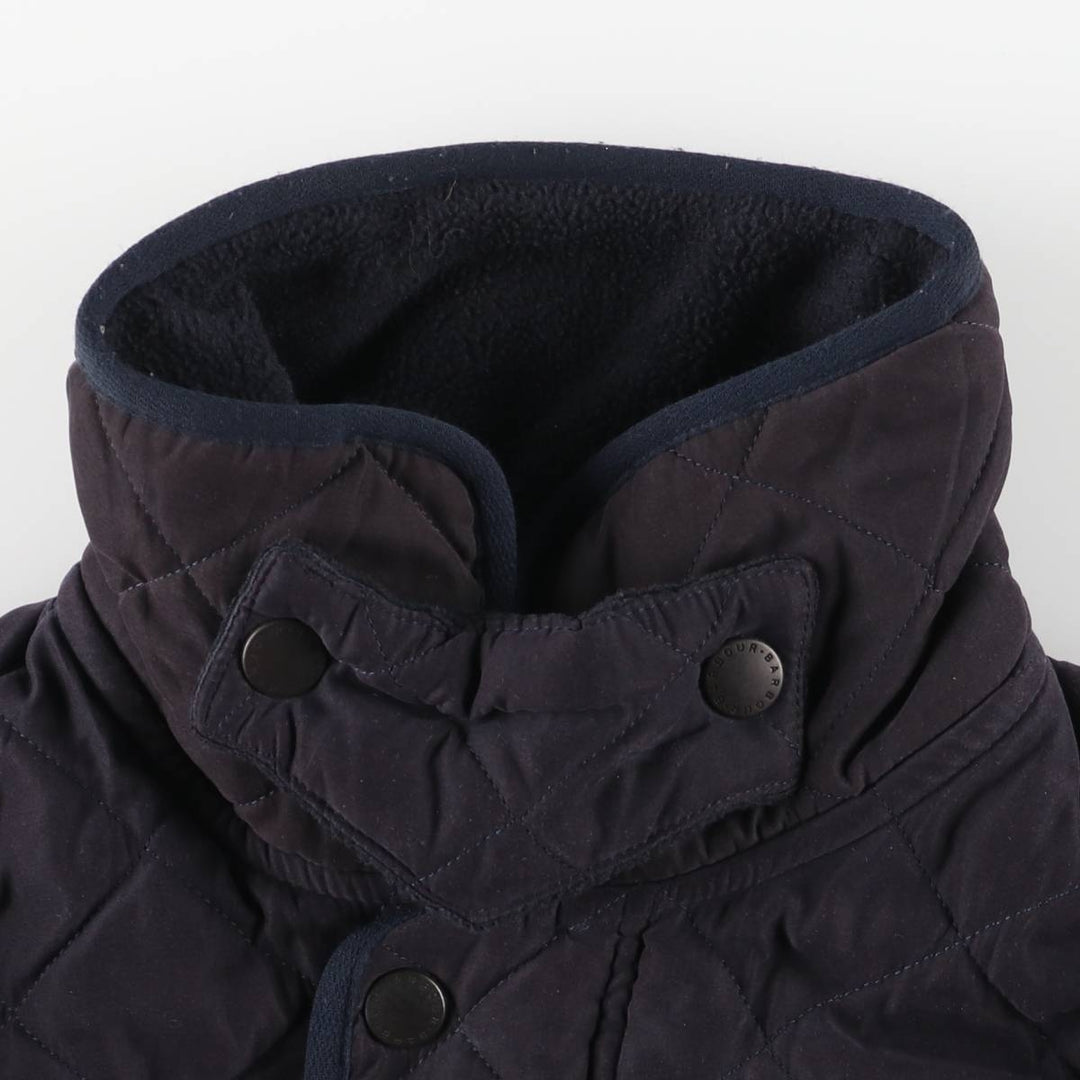 2000'S Barbour Microfibre Polarquilt Long 3-Warrant Quilted Puffer Jacket, Men's Size XL (approx.) polyester navy blue type Vintage Second Hand