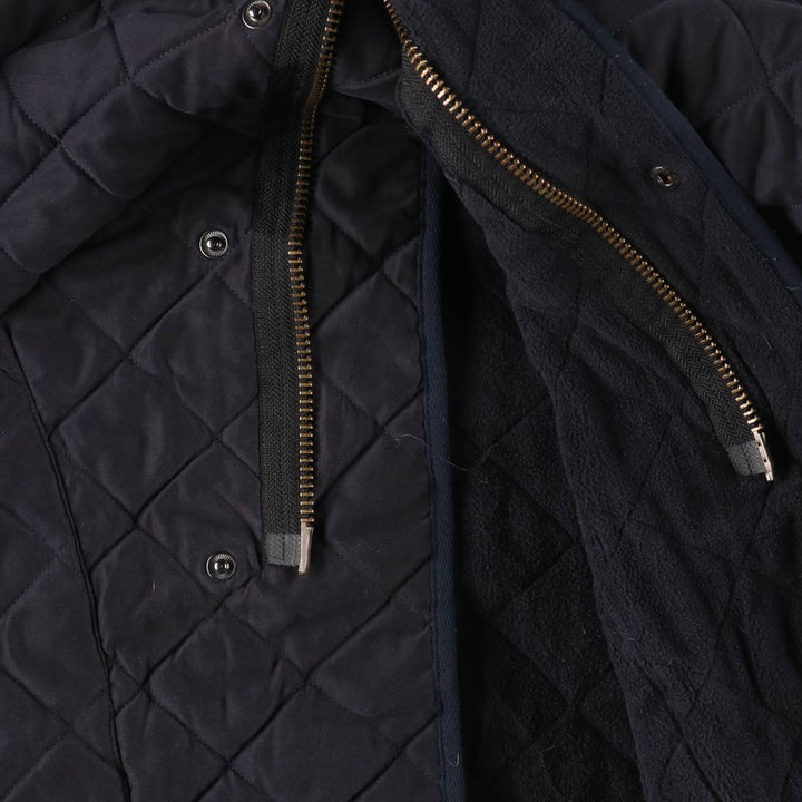 2000'S Barbour Microfibre Polarquilt Long 3-Warrant Quilted Puffer Jacket, Men's Size XL (approx.) polyester navy blue type Vintage Second Hand