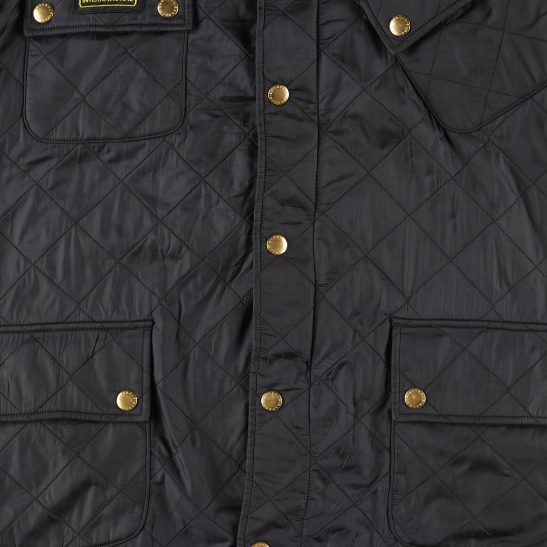2000'S Barbour GRASSTRACK 3-Warrant Quilted Puffer Jacket, Men's Size XL (approx.) polyamide black type Vintage Second Hand