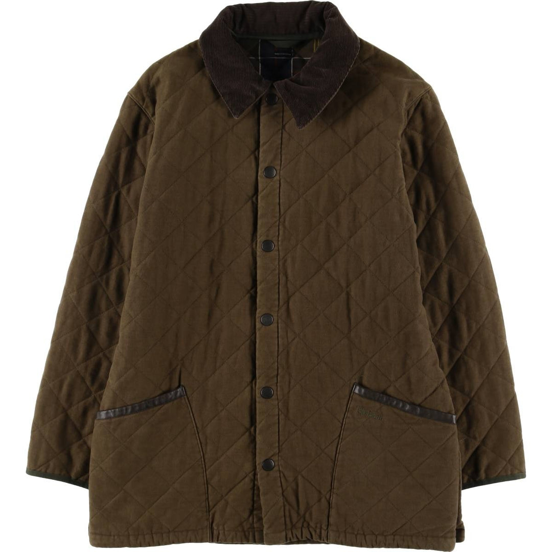 Barbour LIDDESDALE 3-Warrant Quilted Puffer Jacket, Men's Size L (approx.) cotton Khaki type brown Vintage Second Hand