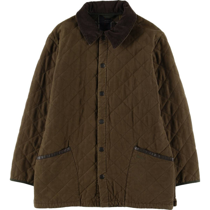 Barbour LIDDESDALE 3-Warrant Quilted Puffer Jacket, Men's Size L (approx.) cotton Khaki type brown Vintage Second Hand