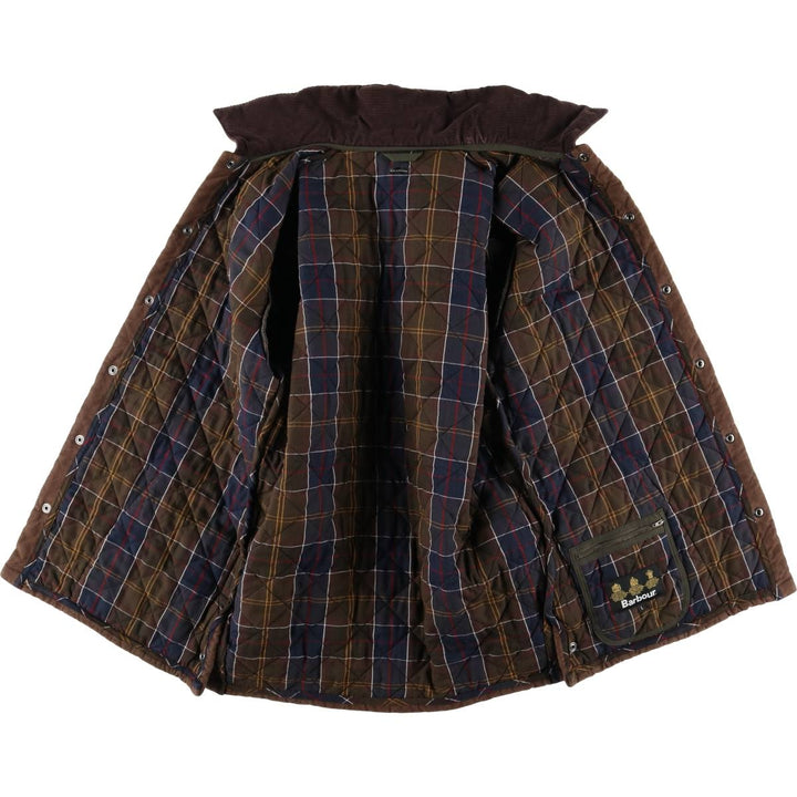 Barbour LIDDESDALE 3-Warrant Quilted Puffer Jacket, Men's Size L (approx.) cotton Khaki type brown Vintage Second Hand