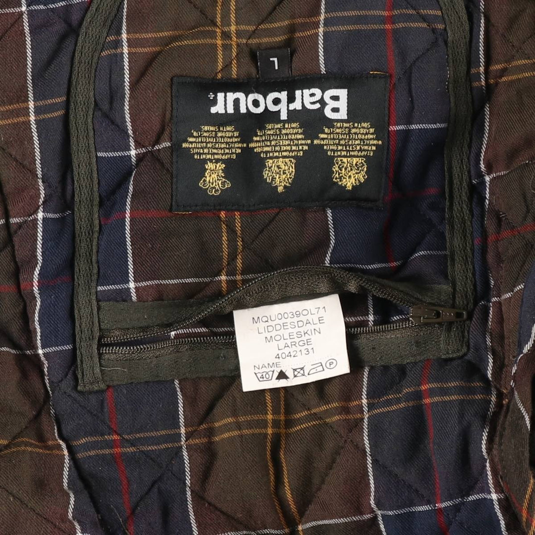 Barbour LIDDESDALE 3-Warrant Quilted Puffer Jacket, Men's Size L (approx.) cotton Khaki type brown Vintage Second Hand
