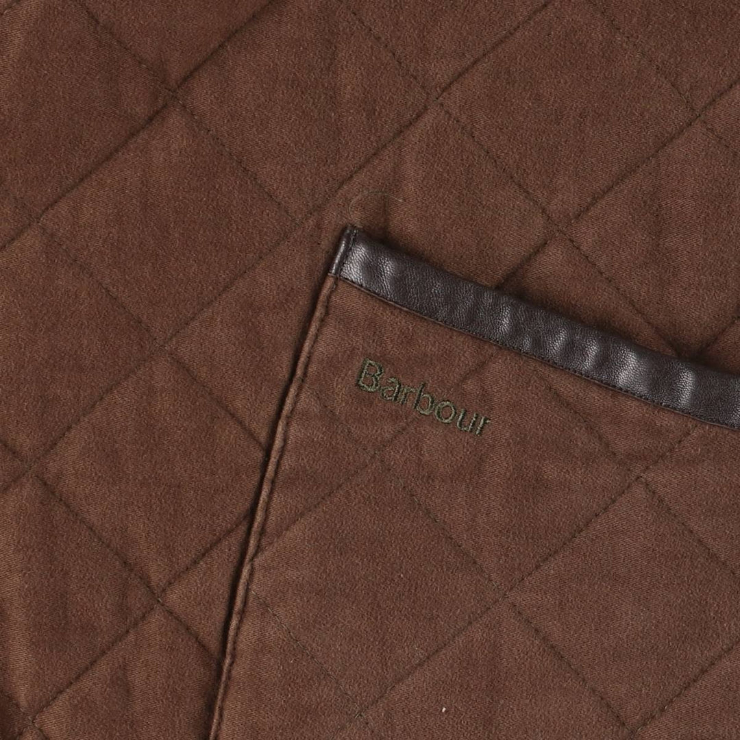 Barbour LIDDESDALE 3-Warrant Quilted Puffer Jacket, Men's Size L (approx.) cotton Khaki type brown Vintage Second Hand