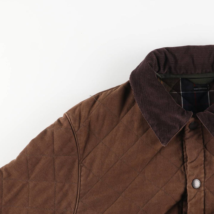 Barbour LIDDESDALE 3-Warrant Quilted Puffer Jacket, Men's Size L (approx.) cotton Khaki type brown Vintage Second Hand
