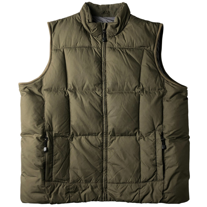 Eddie Bauer Goose Down Vest, Men's XL Size polyester Khaki type sage green Vintage Second Hand
