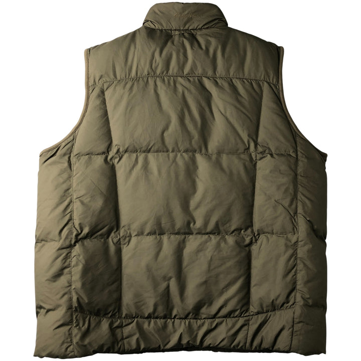 Eddie Bauer Goose Down Vest, Men's XL Size polyester Khaki type sage green Vintage Second Hand