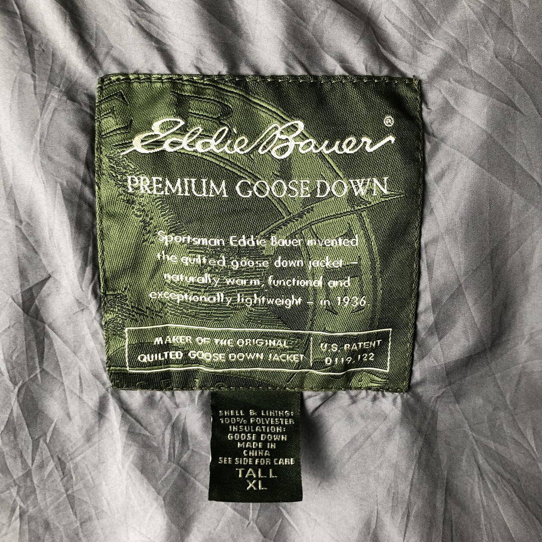 Eddie Bauer Goose Down Vest, Men's XL Size polyester Khaki type sage green Vintage Second Hand