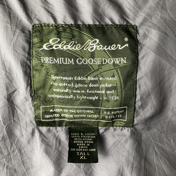 Eddie Bauer Goose Down Vest, Men's XL Size polyester Khaki type sage green Vintage Second Hand