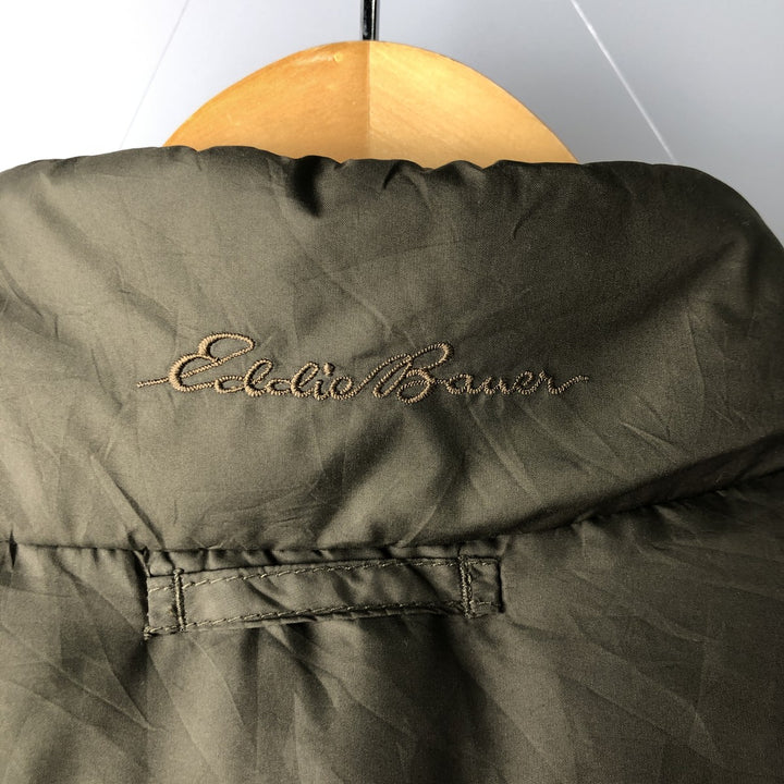 Eddie Bauer Goose Down Vest, Men's XL Size polyester Khaki type sage green Vintage Second Hand