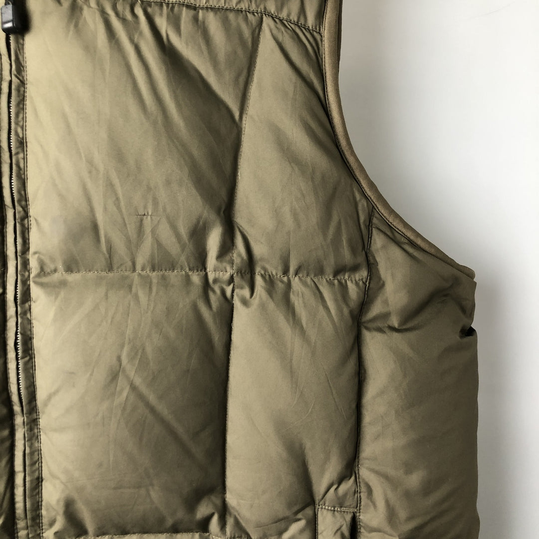 Eddie Bauer Goose Down Vest, Men's XL Size polyester Khaki type sage green Vintage Second Hand