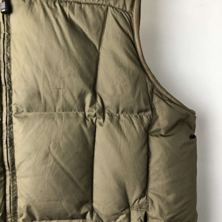 Eddie Bauer Goose Down Vest, Men's XL Size polyester Khaki type sage green Vintage Second Hand