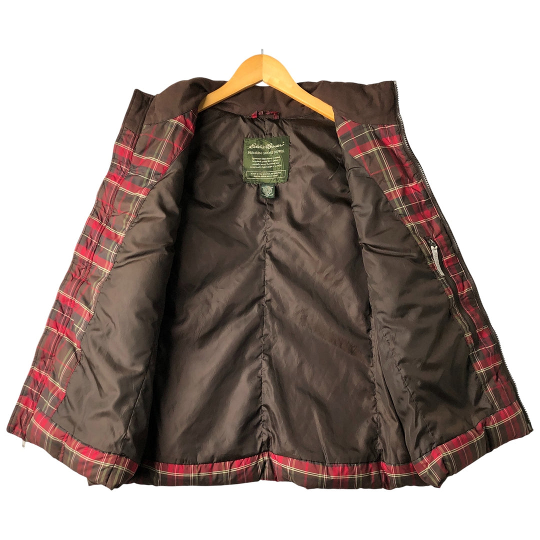 Eddie Bauer Tartan Check Goose Down Vest, Men's XL polyester red type Vintage Second Hand