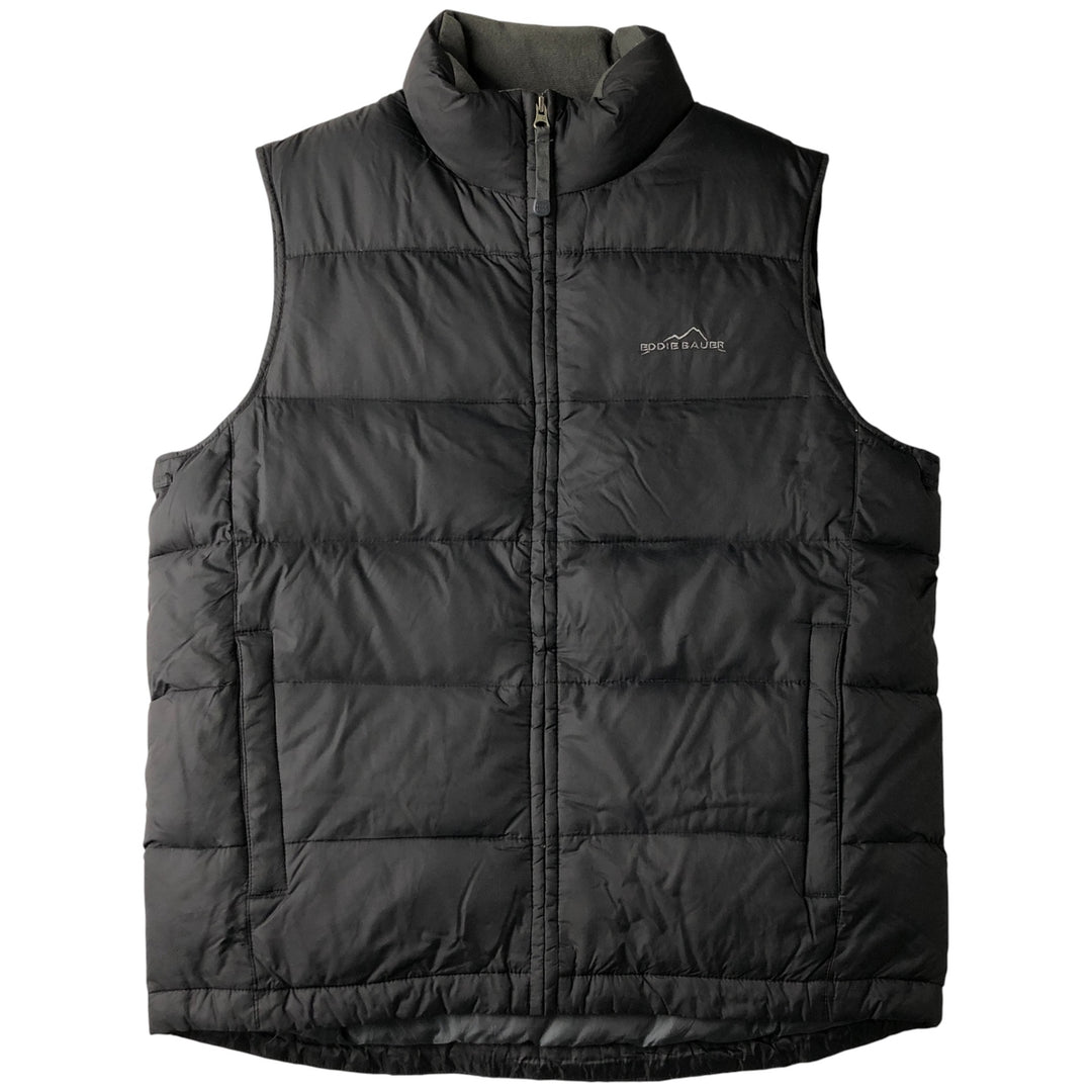 Eddie Bauer goose down vest, men's size M Nylon black type Vintage Second Hand