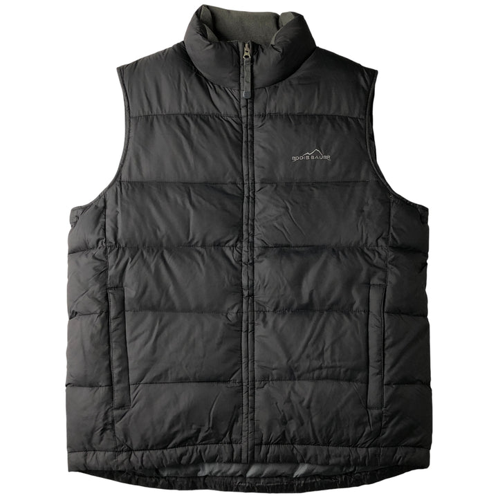Eddie Bauer goose down vest, men's size M Nylon black type Vintage Second Hand