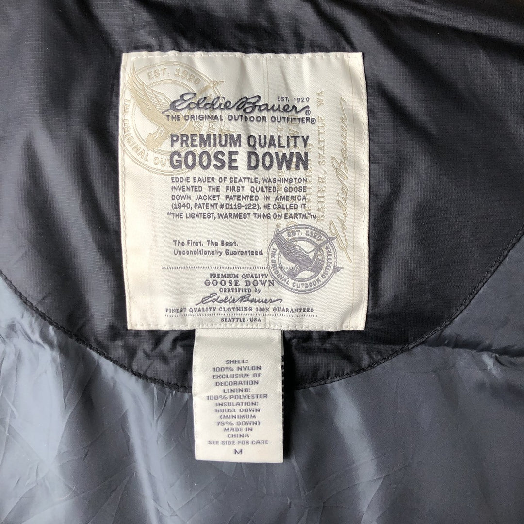 Eddie Bauer goose down vest, men's size M Nylon black type Vintage Second Hand