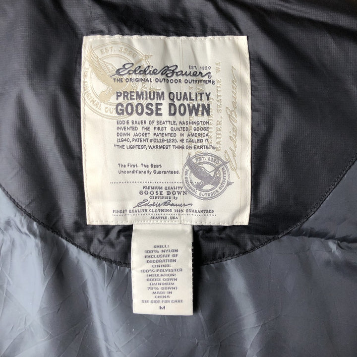 Eddie Bauer goose down vest, men's size M Nylon black type Vintage Second Hand
