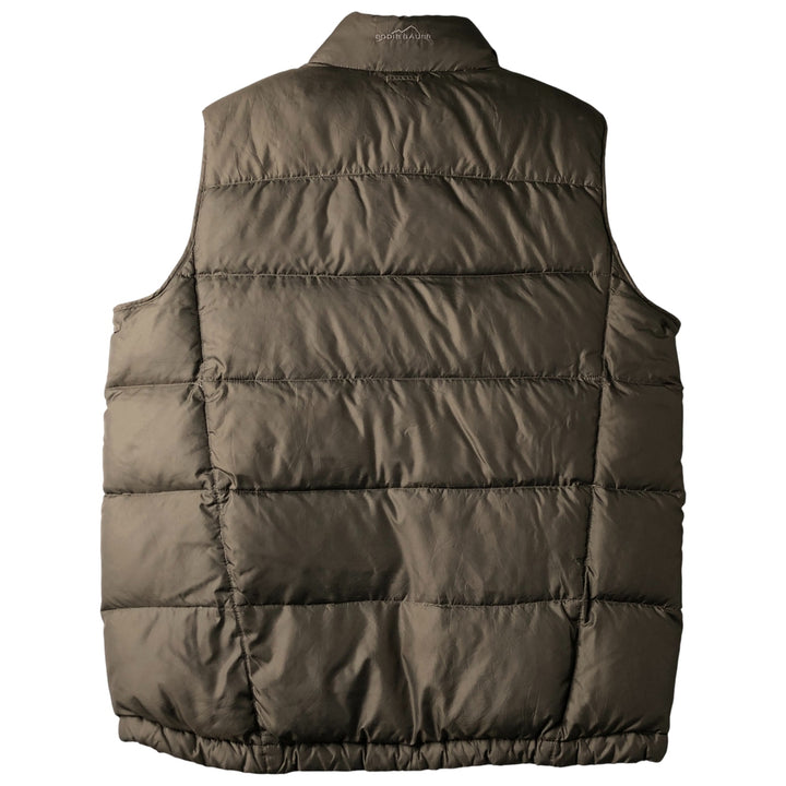 Eddie Bauer Goose Down Vest, Men's Size L polyester Khaki type sage green Vintage Second Hand
