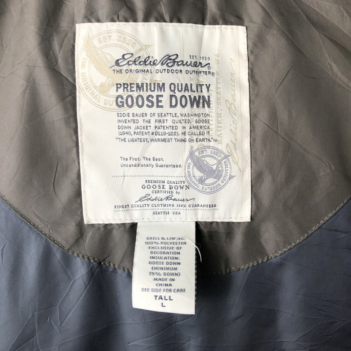 Eddie Bauer Goose Down Vest, Men's Size L polyester Khaki type sage green Vintage Second Hand
