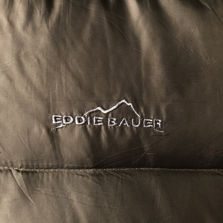 Eddie Bauer Goose Down Vest, Men's Size L polyester Khaki type sage green Vintage Second Hand