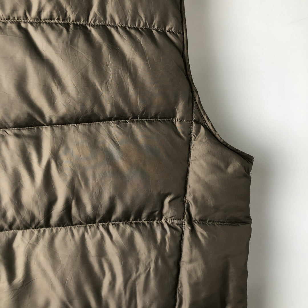 Eddie Bauer Goose Down Vest, Men's Size L polyester Khaki type sage green Vintage Second Hand