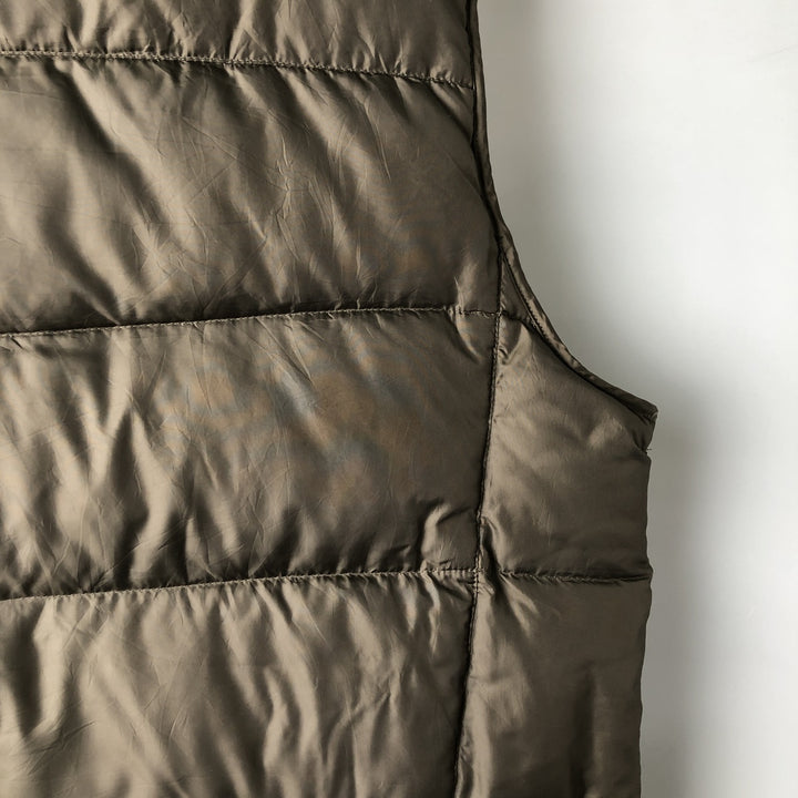 Eddie Bauer Goose Down Vest, Men's Size L polyester Khaki type sage green Vintage Second Hand