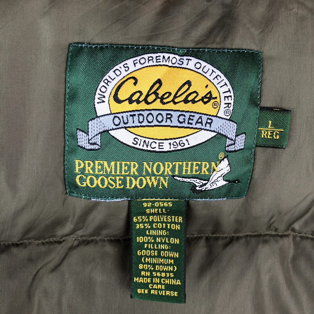 90'S Cabela's Vintage Goose Down Vest, Men's Size L polyester red type reddish brown Vintage Second Hand
