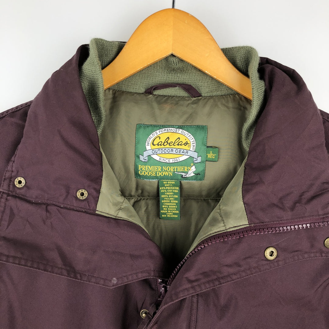90'S Cabela's Vintage Goose Down Vest, Men's Size L polyester red type reddish brown Vintage Second Hand