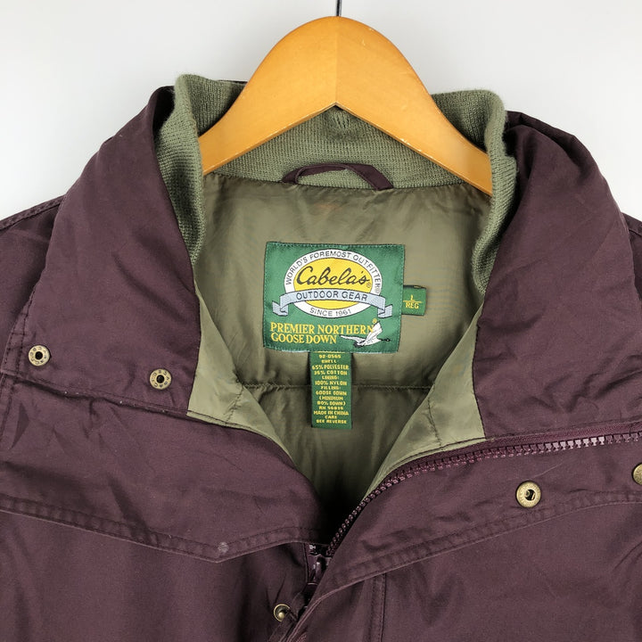 90'S Cabela's Vintage Goose Down Vest, Men's Size L polyester red type reddish brown Vintage Second Hand