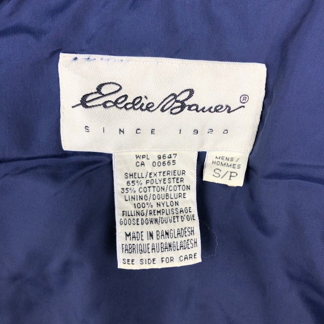 Vintage 1990'S Eddie Bauer goose down vest, size S, men's polyester green type Vintage Second Hand