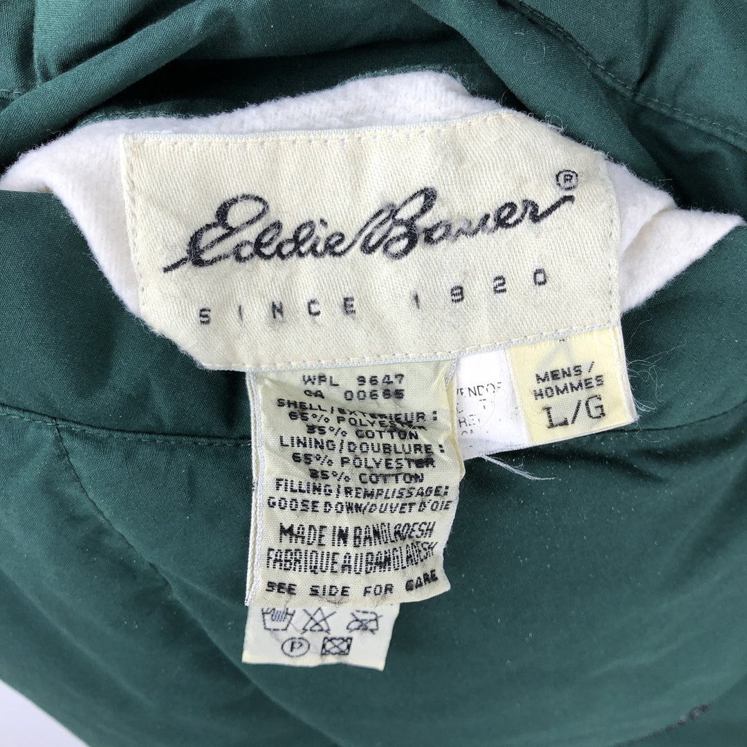 Vintage 1990'S Eddie Bauer Check Pattern Reversible Goose Down Vest, Men's Size Large polyester green type Vintage Second Hand