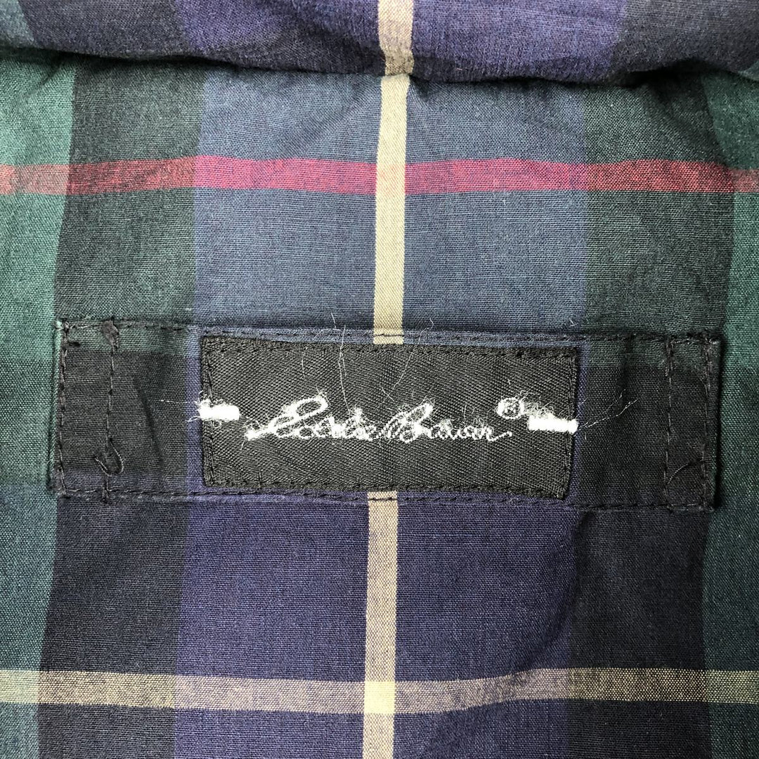 Vintage 1990'S Eddie Bauer Check Pattern Reversible Goose Down Vest, Men's Size Large polyester green type Vintage Second Hand