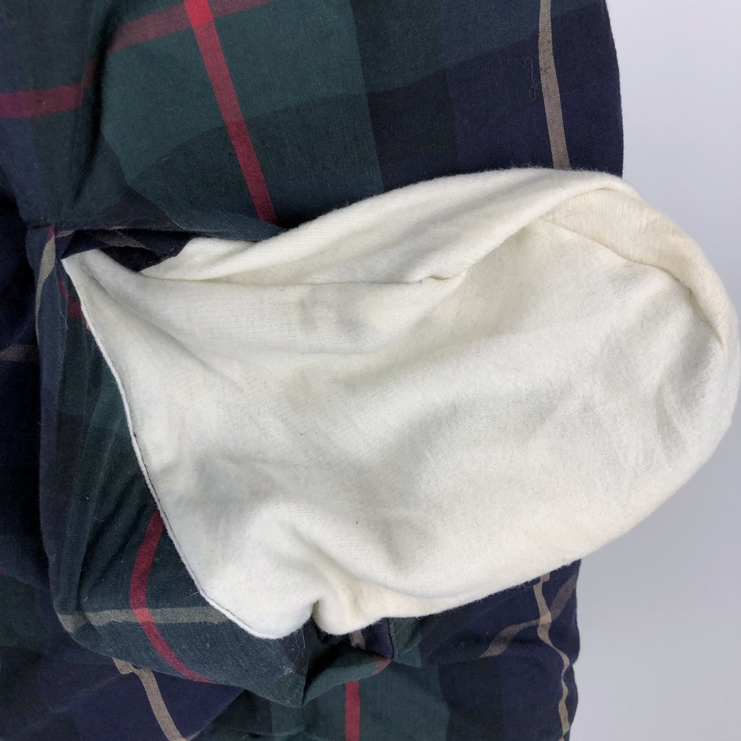 Vintage 1990'S Eddie Bauer Check Pattern Reversible Goose Down Vest, Men's Size Large polyester green type Vintage Second Hand