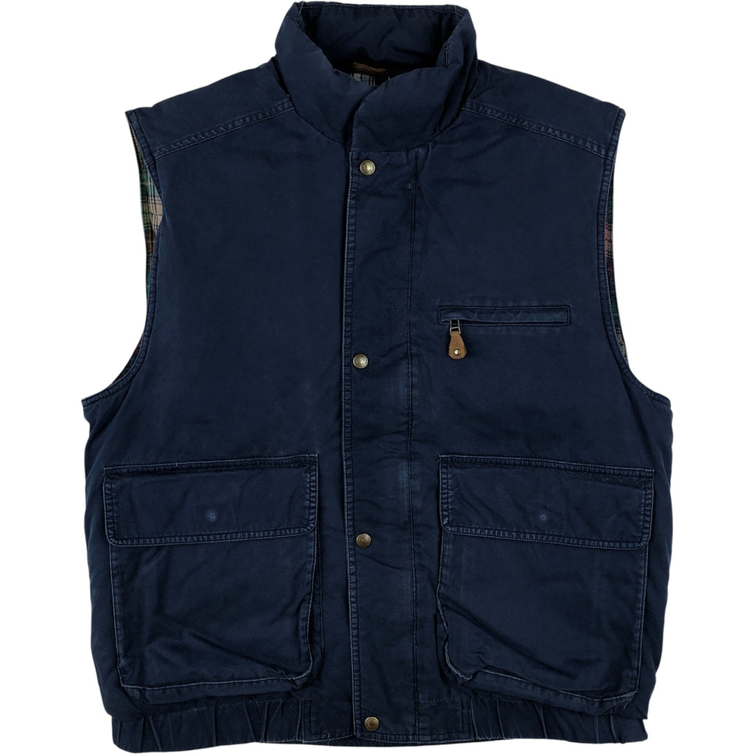 Vintage 1990'S Eddie Bauer goose down vest, size M, men's cotton navy blue type Vintage Second Hand